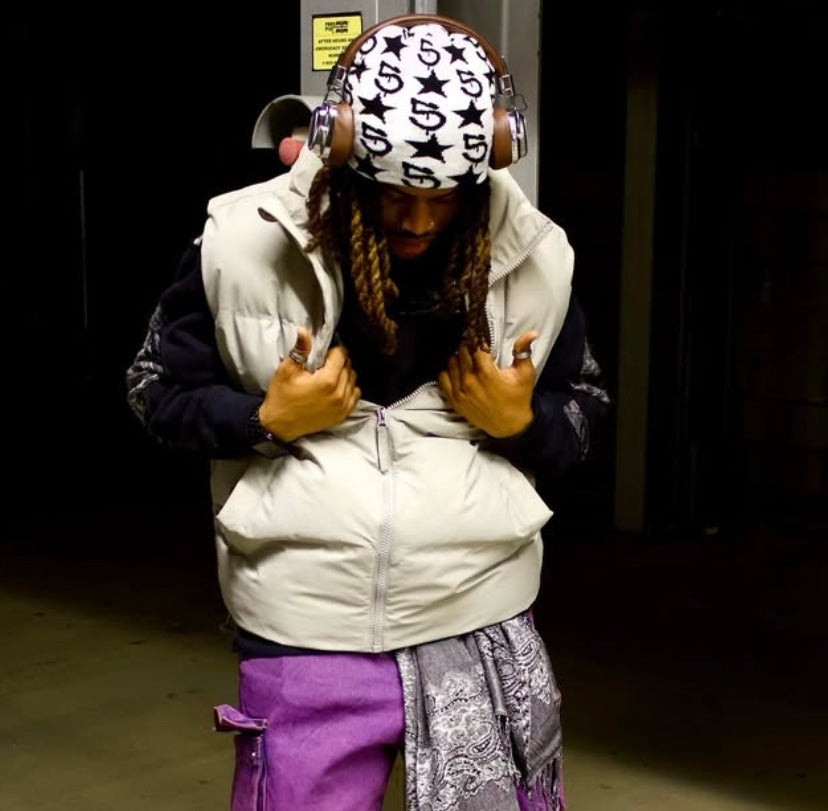 5 Starr Skull Cap White/Black